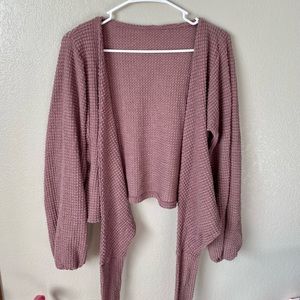 🌸Waffle Knit Wrap Top
